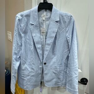 J. Crew Sky Blue Pinstripe Blazer